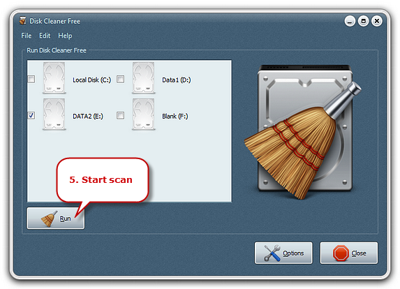 Start Disk Cleaning Process